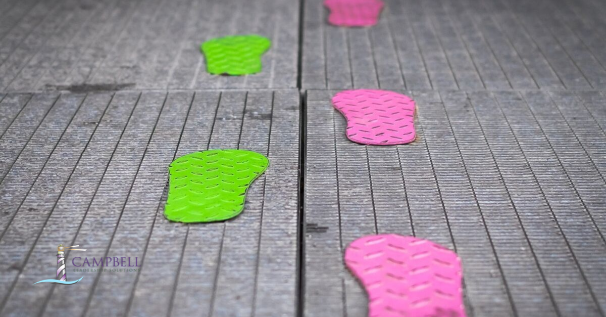 Coloured footprints