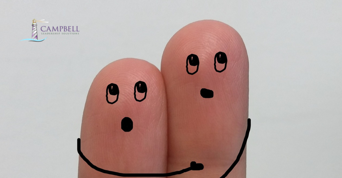 Fingers with worried faces
